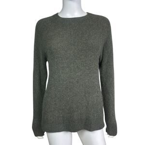 Naadam Women's L Green Cashmere Pullover Knit Crew Neck Sweater EUC